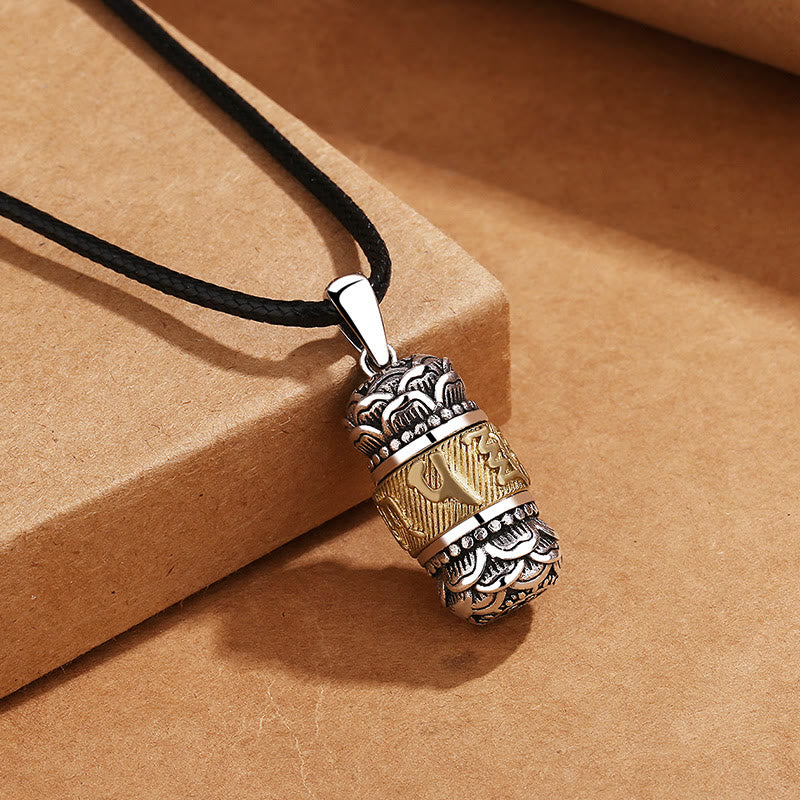 Tibet Om Mani Padme Hum Carved Wisdom Purity Chain Leather Rope Necklace Pendant