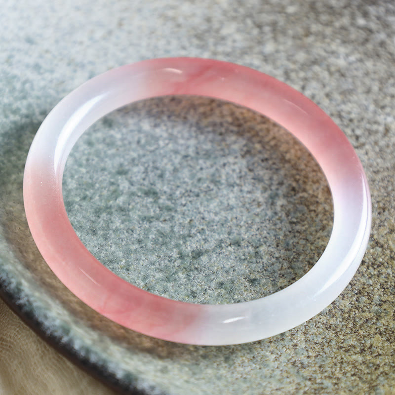 Pink Golden Silk Jade Wealth Bracelet Bangle