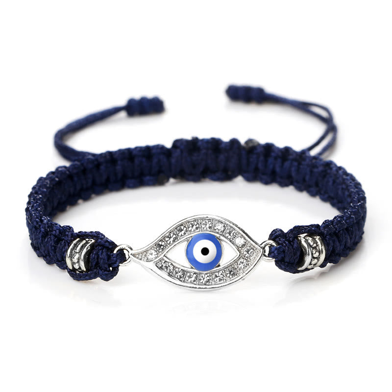 Handmade Evil Eye Red String Braided Bracelet with Gold or Silver Border