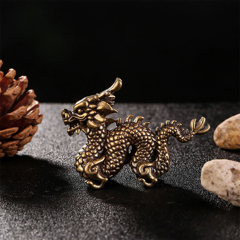 Year Of The Dragon Small Auspicious Brass Dragon Luck Success Home Decoration