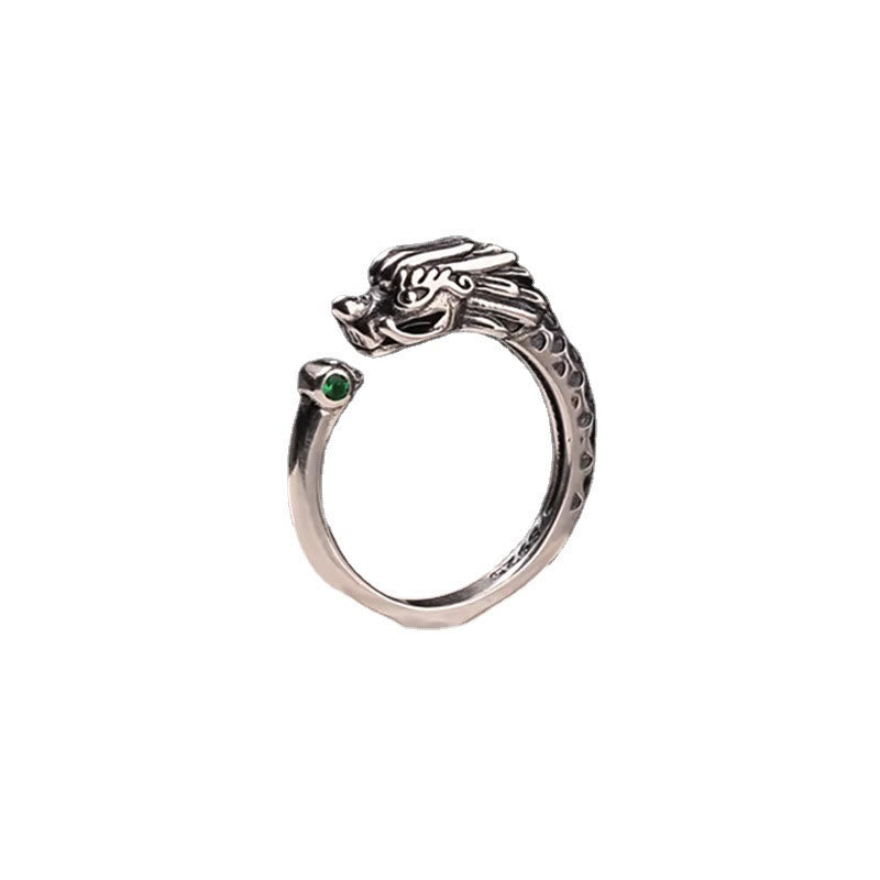 Vintage Dragon Design Success Strength Adjustable Ring