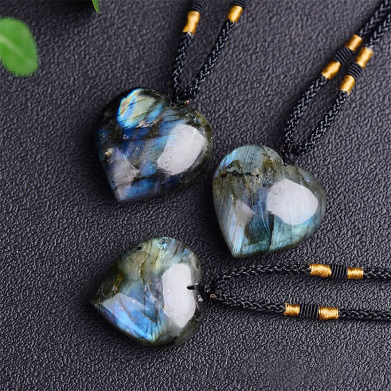Labradorite Love Heart Support Necklace Pendant