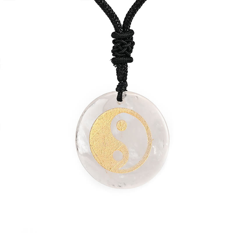 Various Crystal Amethyst Tiger Eye Green Aventurine Yin Yang Spiritual Necklace Pendant