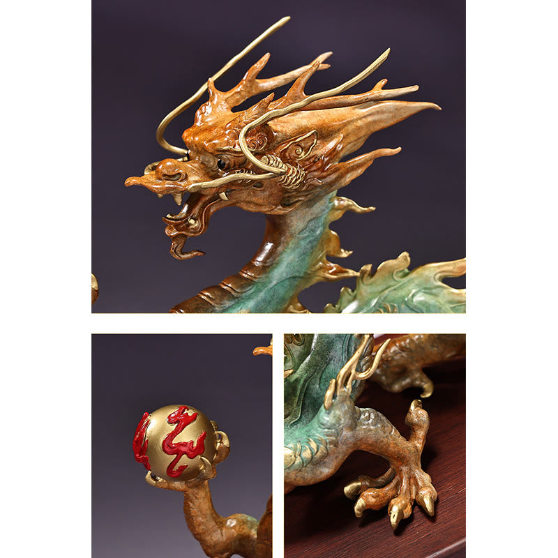 Year Of The Dragon Auspicious Dragon Brass Copper Luck Success Office Decoration