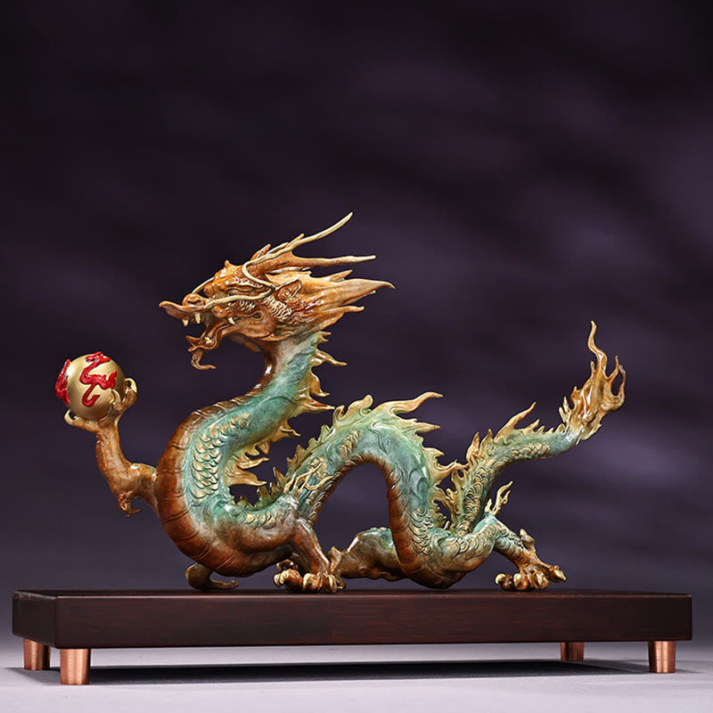 Year Of The Dragon Auspicious Dragon Brass Copper Luck Success Office Decoration