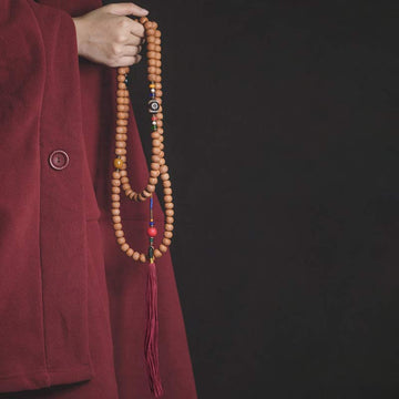 108 Mala Beads Bodhi Seed Dzi Bead Peace Tassel Bracelet