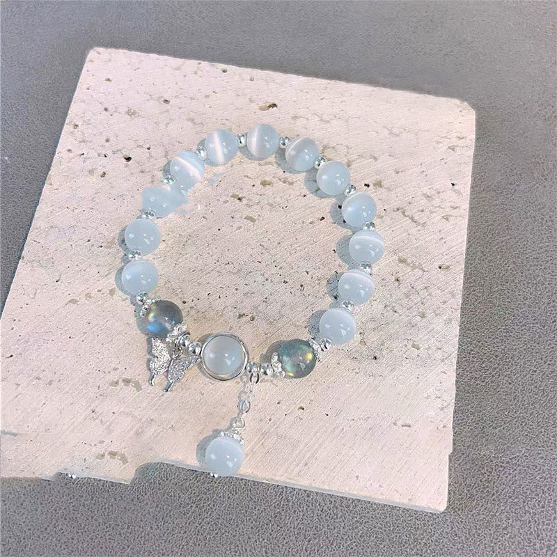"Sending Luck and Inner Peace" Cat's Eye Butterfly Bracelet Includes Gift Message Card