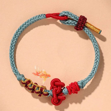 Hand-Braided Wenchang Endless Knot Red String Cord Bracelet