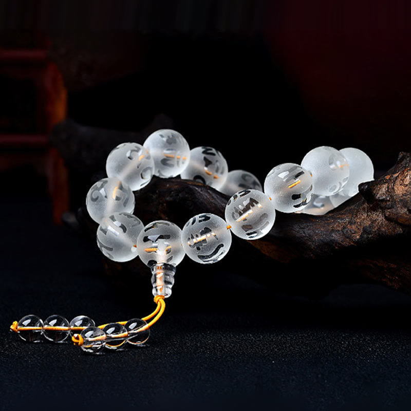 "Blessings of Light and Protection" White Crystal Bracelet Includes Gift Message Card