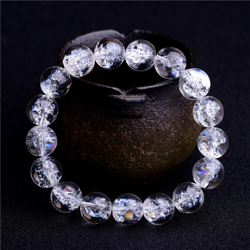 Minimalist Natural Clear Quartz Beaded Energy Bracelet