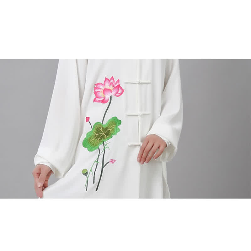 Lotus Print Flowing Qi Gong Meditation Two-Piece Set