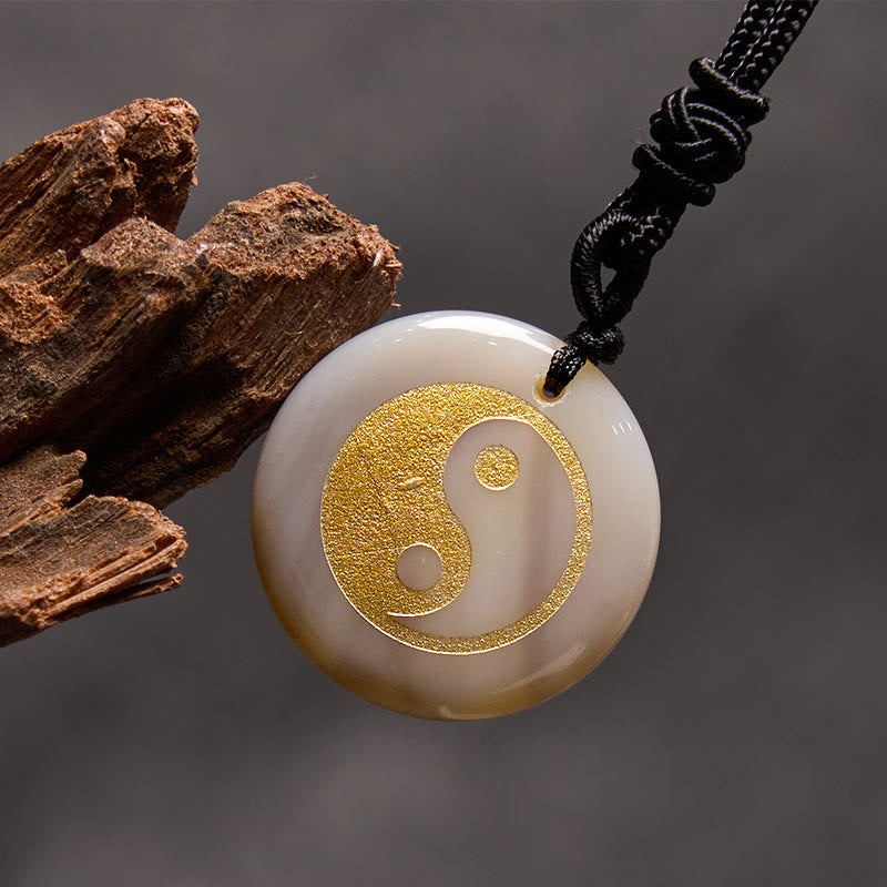 Various Crystal Amethyst Tiger Eye Green Aventurine Yin Yang Spiritual Necklace Pendant