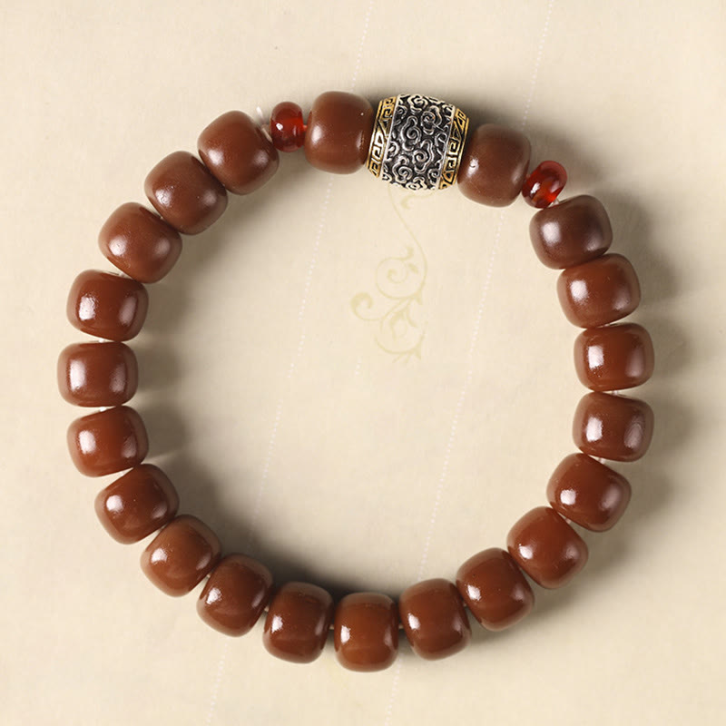 Bodhi Seed Auspicious Cloud Fu Character Bead Peace Bracelet