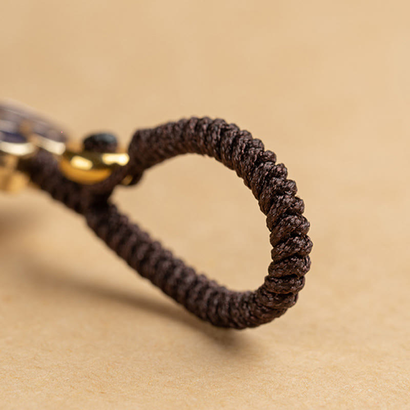 Small Leaf Red Sandalwood Ebony Wood Lucky Cat Protection Key Chain Phone Hanging Decoration