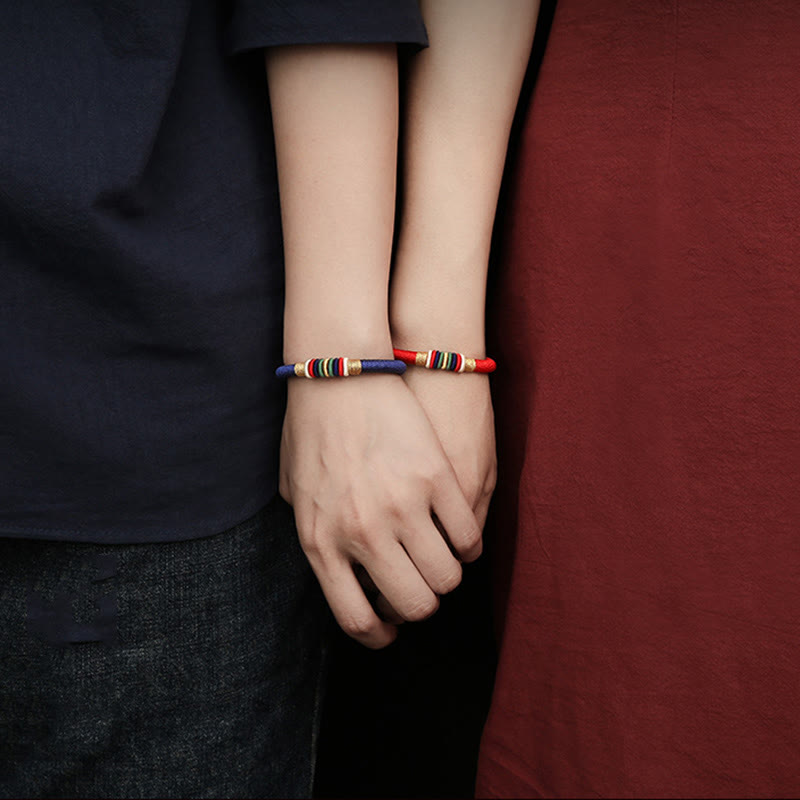 Tibetan Handmade Colorful King Kong Knot Five Elements Luck Braid String Bracelet