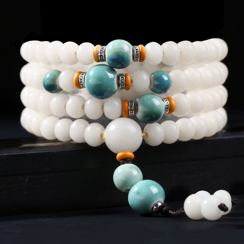 Bodhi Seed Bead Lotus Blessing Charm Bracelet