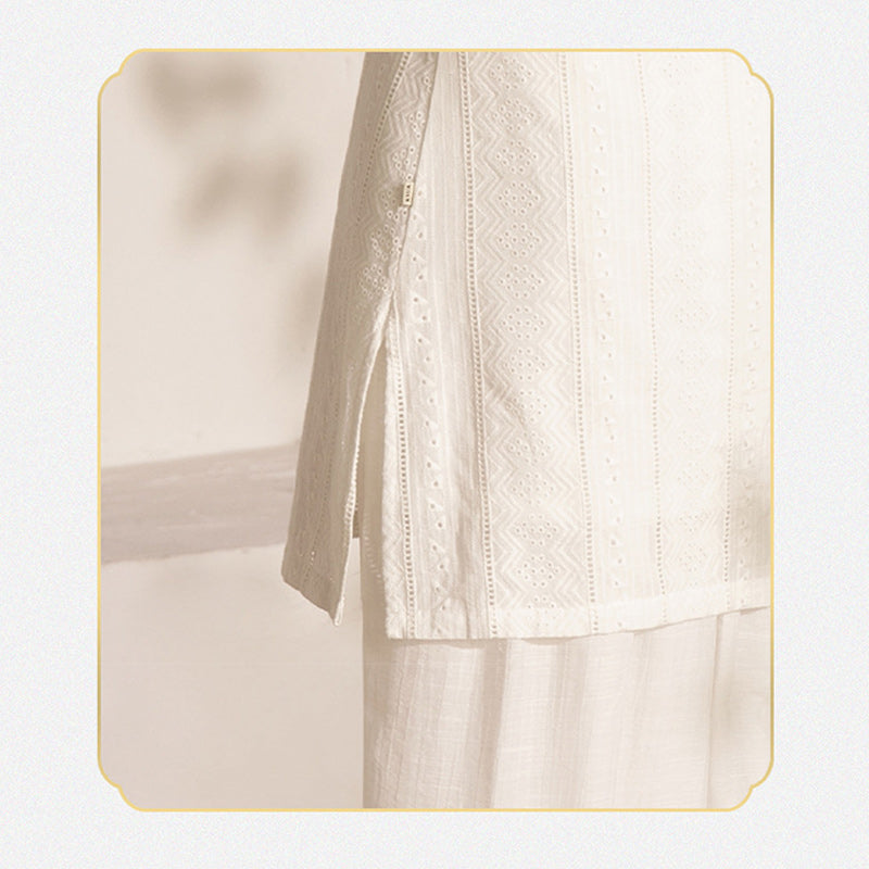 Breathable Cotton Two-Piece Long Sleeve Meditation and Movement Set