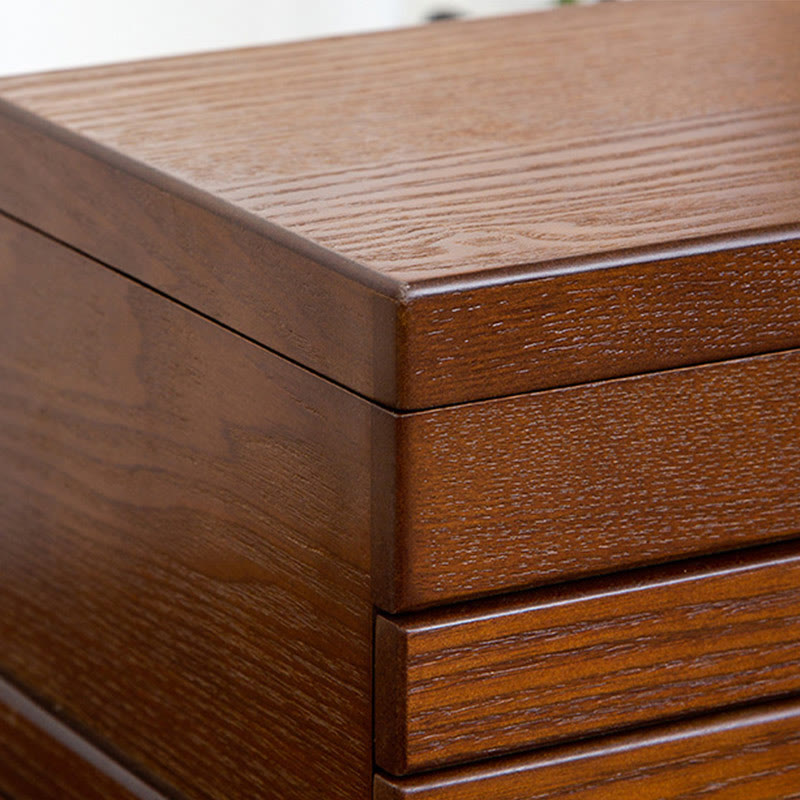 Retro Three-Layer Wooden Jewelry Storage Box & Organizer