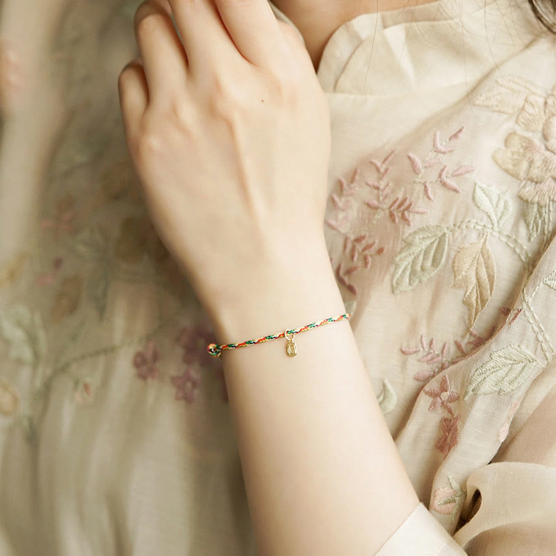 Auspicious Fu Character Peace And Joy Luck Handmade Multicolored Child Adult Bracelet