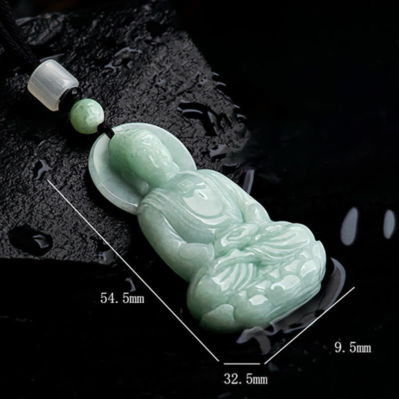 Amitabha Buddha Jade Amulet Compassion String Necklace