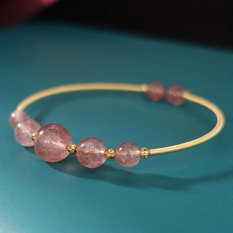 Natural Strawberry Quartz Love Healing Bracelet Bangle