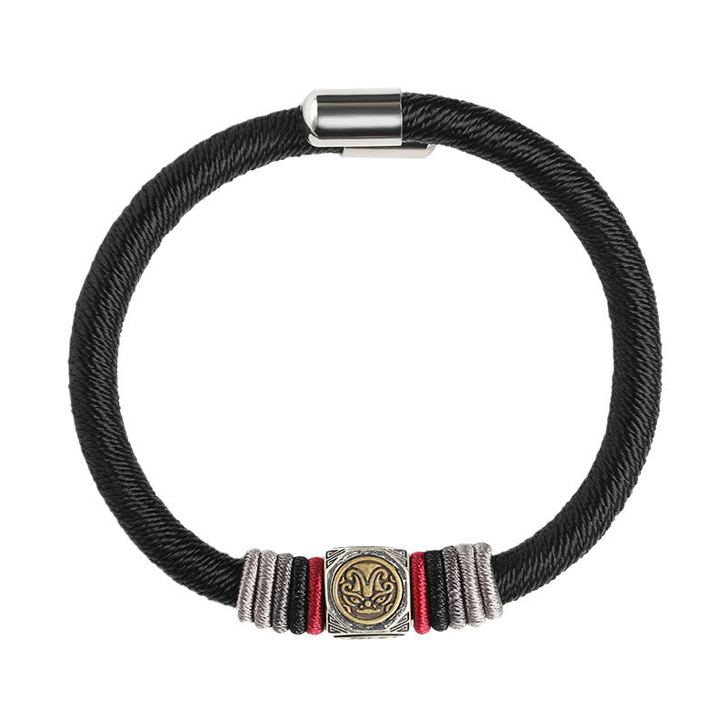 925 Sterling Silver Red String Hand-Braided Endless & Vajra Knot Bracelet