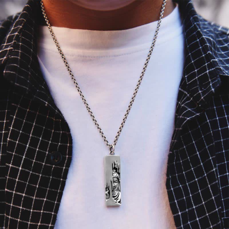 Tathagata Buddha Strength Protection Amulet Lucky Pendant Necklace