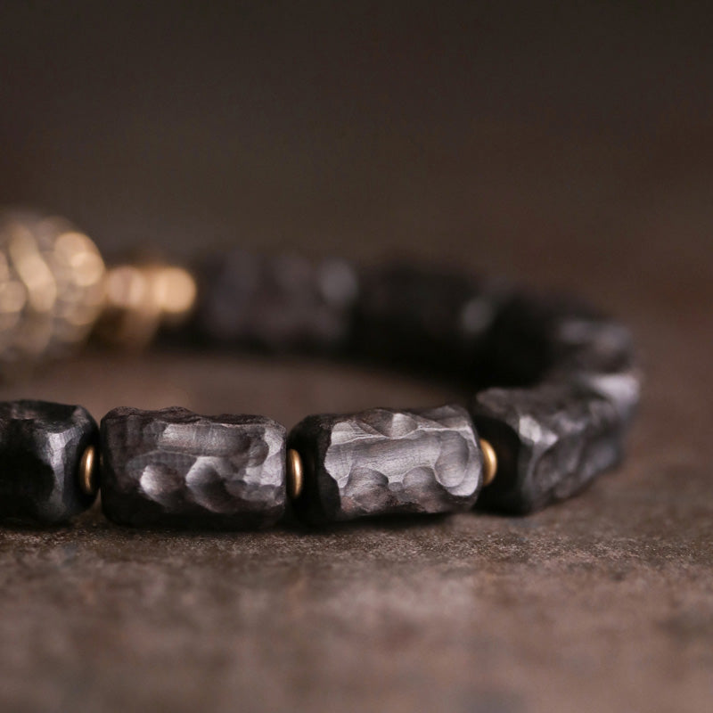Ebony Wood Copper Balance Protection Couple Bracelet