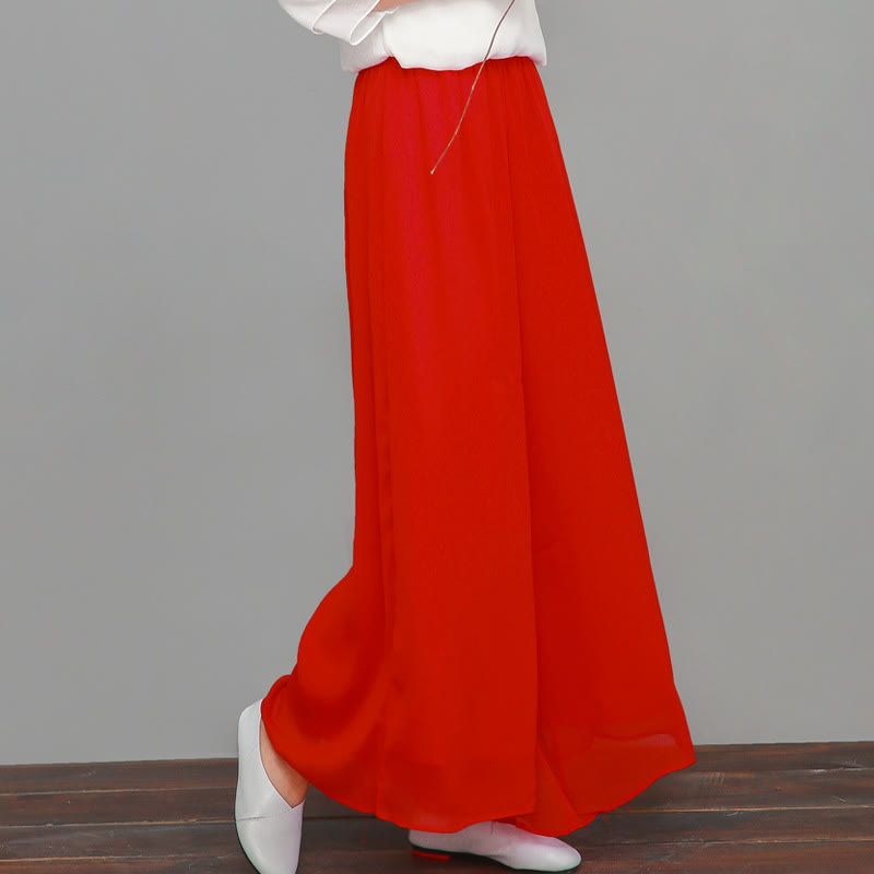 Lightweight Chiffon Flowing Midi Dress and Wide-Leg Meditation Set