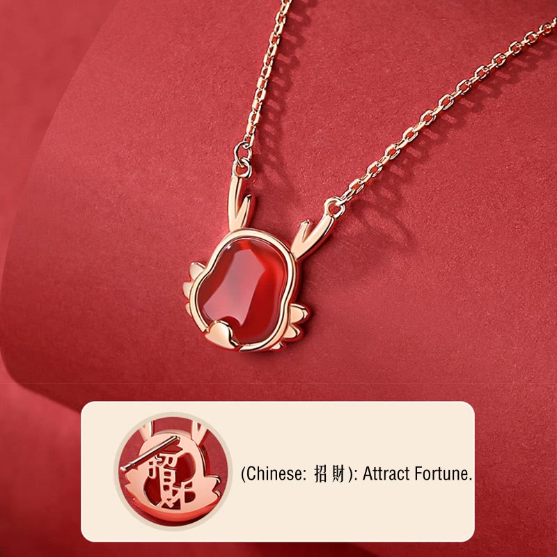 ❗❗❗A Flash Sale- 925 Sterling Silver Year of the Dragon Natural Red Agate Dragon Attract Fortune Fu Character Strength Bracelet Necklace Pendant Earrings