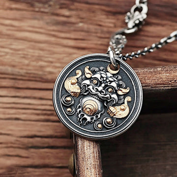 Tibetan Kirtimukha Amulet Healing Necklace Pendant