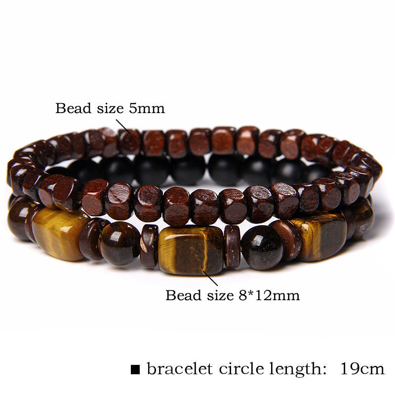 Tiger Eye Frosted Stone Hematite Courage Bracelet