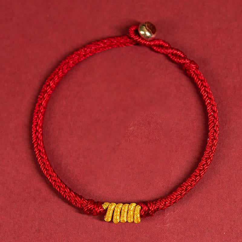 Handcrafted Vajra Knot Red String Braided Cord Bracelet