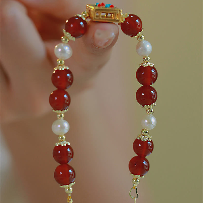 Red Agate Pearl Confidence Self-acceptance Bracelet