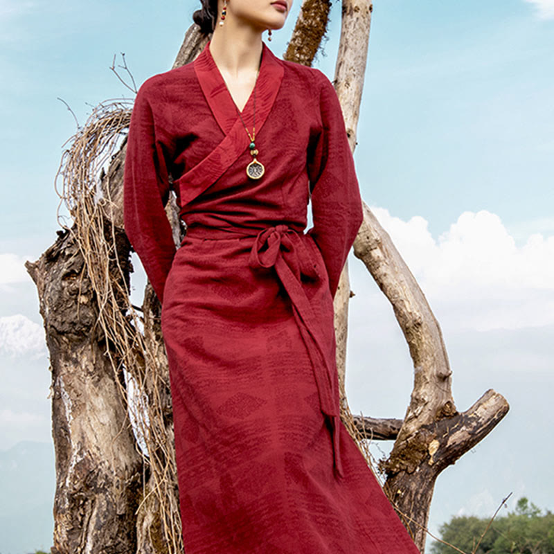 Flowing Wrap Lhasa Mindful Meditation Maxi Dress