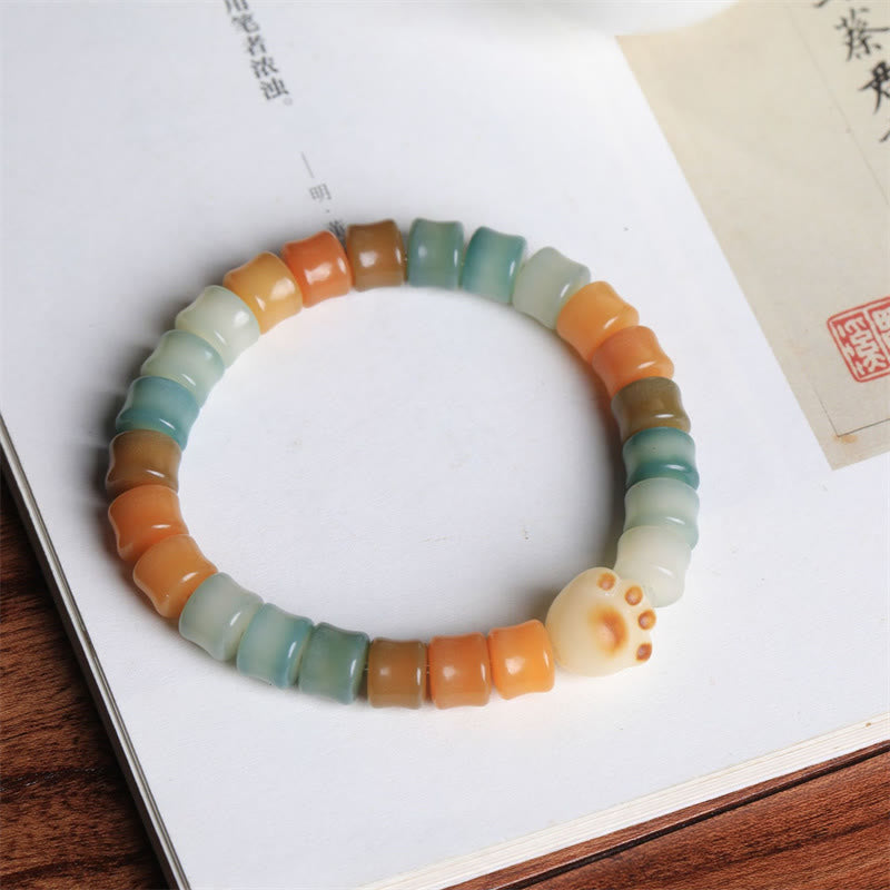 Colorful Bodhi Seed Cat Paw Wisdom Bracelet