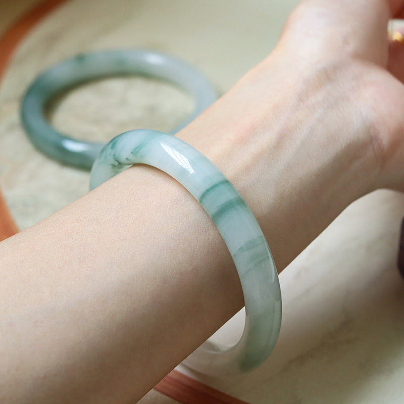 Natural Jade Luck Prosperity Bangle Bracelet