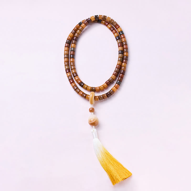 108 Mala Beads Bodhi Seed Buddha Hand Lotus Engraved Harmony Bracelet