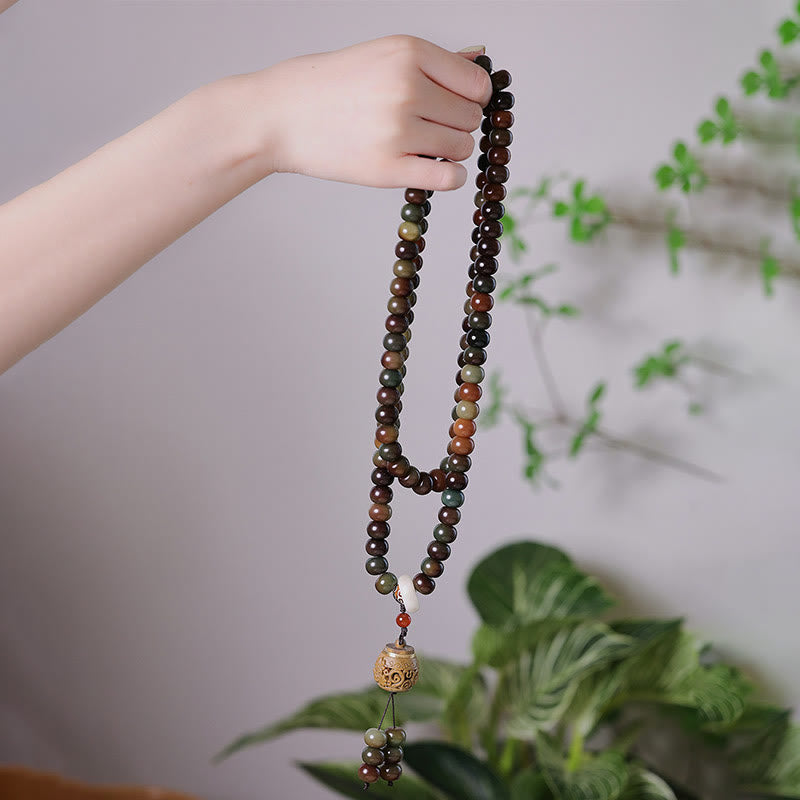 108 Mala Beads Dunhuang Color Bodhi Seed Dzi Bead Keep Away Evil Spirits Bracelet