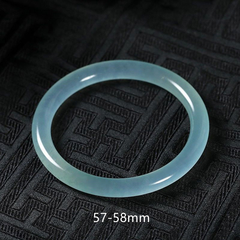 Natural Jade Hand-Carved Solid Gemstone Bangle Bracelet