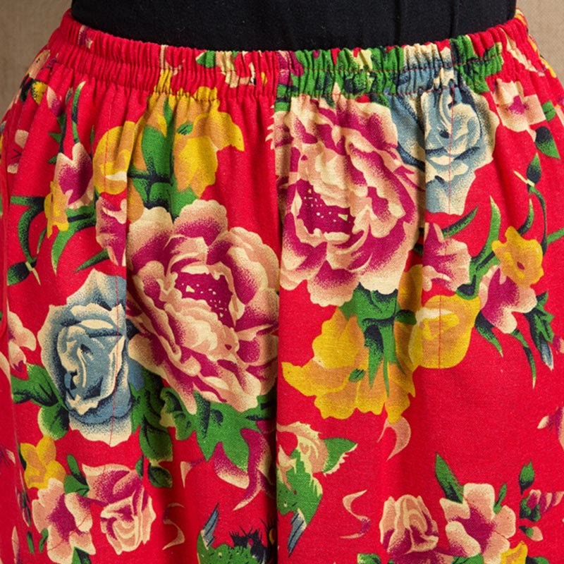 Breathable Floral Meditative Harem Pants with Pockets