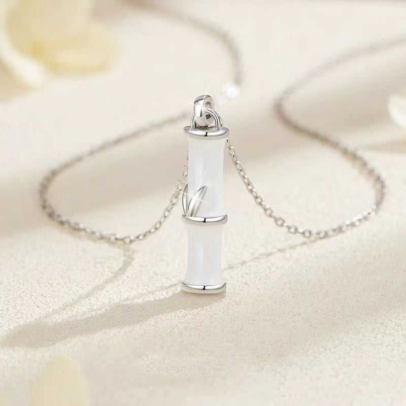 Bamboo Design Copper Luck Couple Necklace Pendant