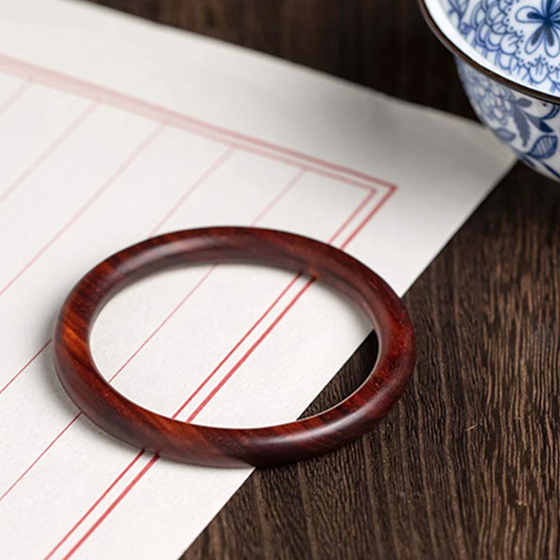 Tibetan Small Leaf Red Sandalwood Ebony Green Sandalwood Protection Bracelet Bangle