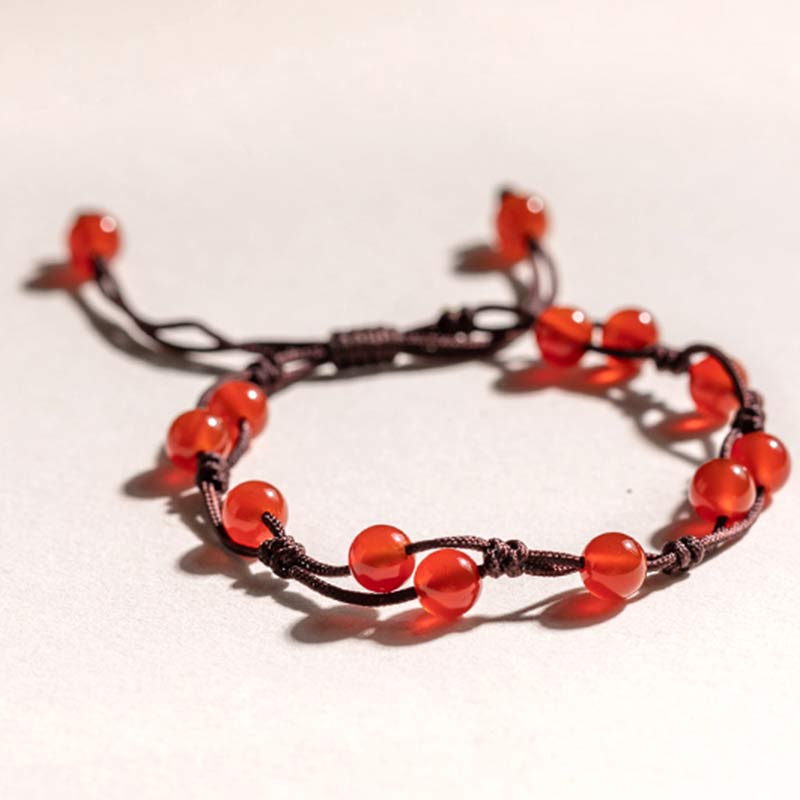 Handmade Natural Gemstone & Sandalwood Beaded String Bracelet