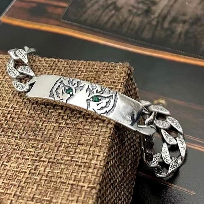 Tiger Tang Dynasty Flower Design Copper Luck Chain Bracelet