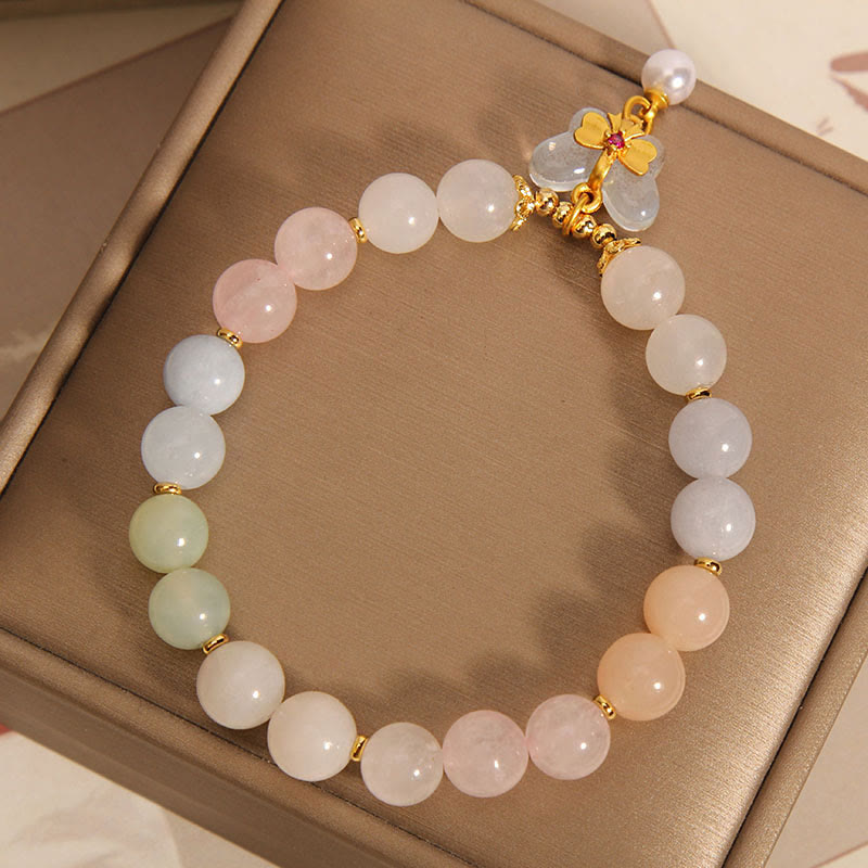 Natural Morganite Confidence Butterfly Charm Bracelet