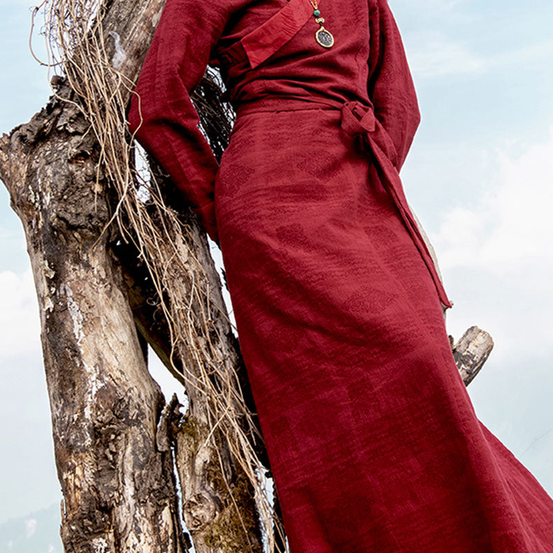 Flowing Wrap Lhasa Mindful Meditation Maxi Dress