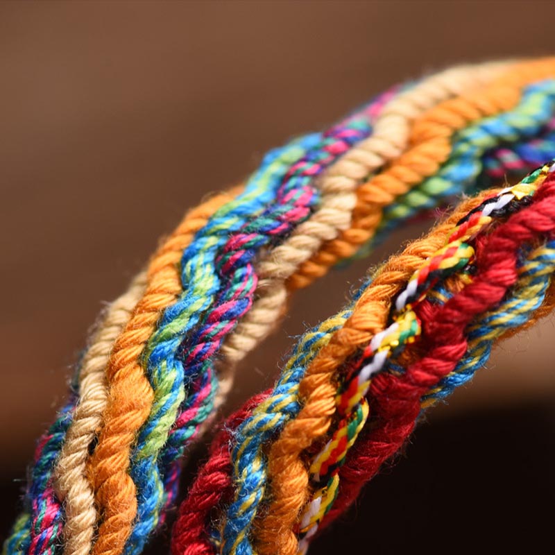 Vibrant Braided Colorful String Pixiu and Endless Knot Symbol Bracelet