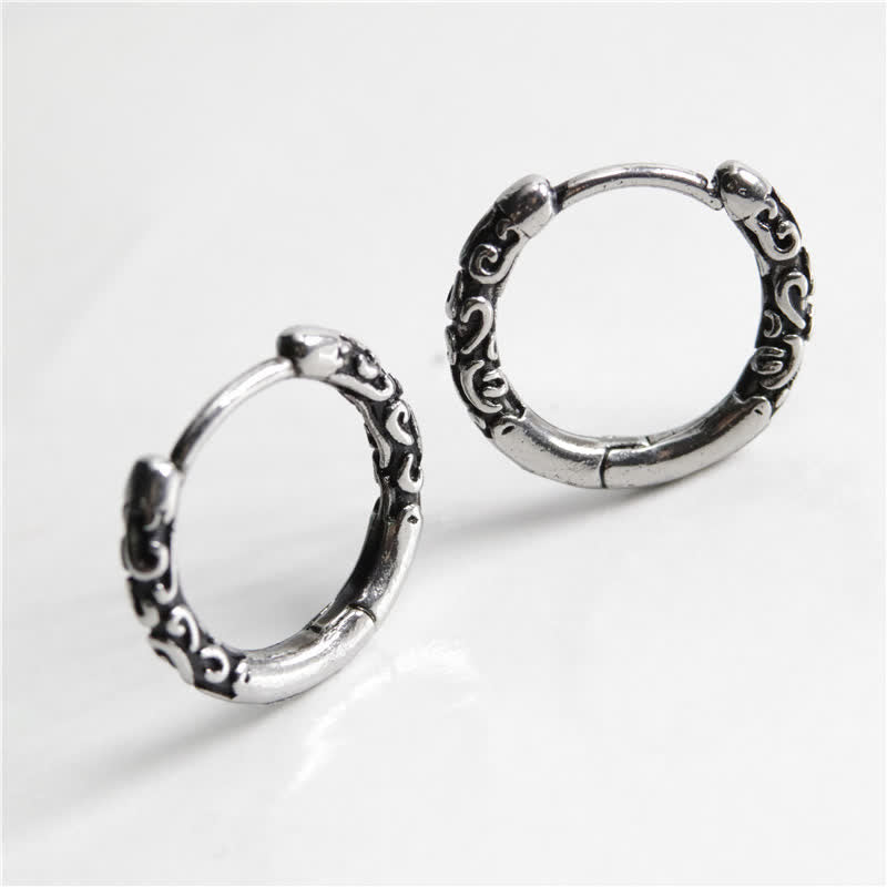 Viking Celtic Hoop Titanium Steel Balance Earrings