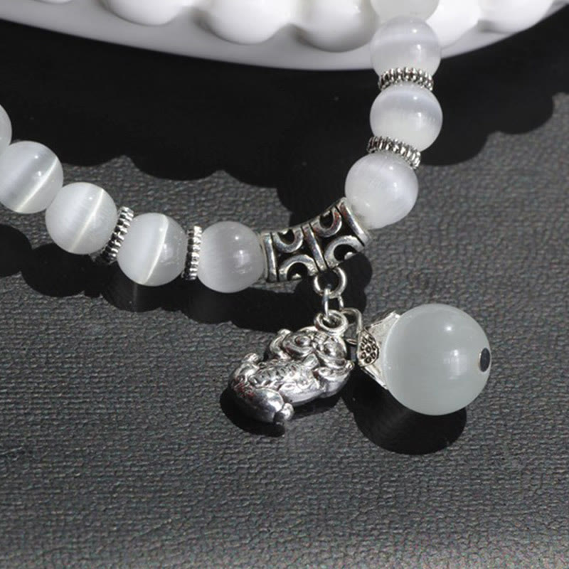 Cat Eye PiXiu Support Triple Wrap Bracelet